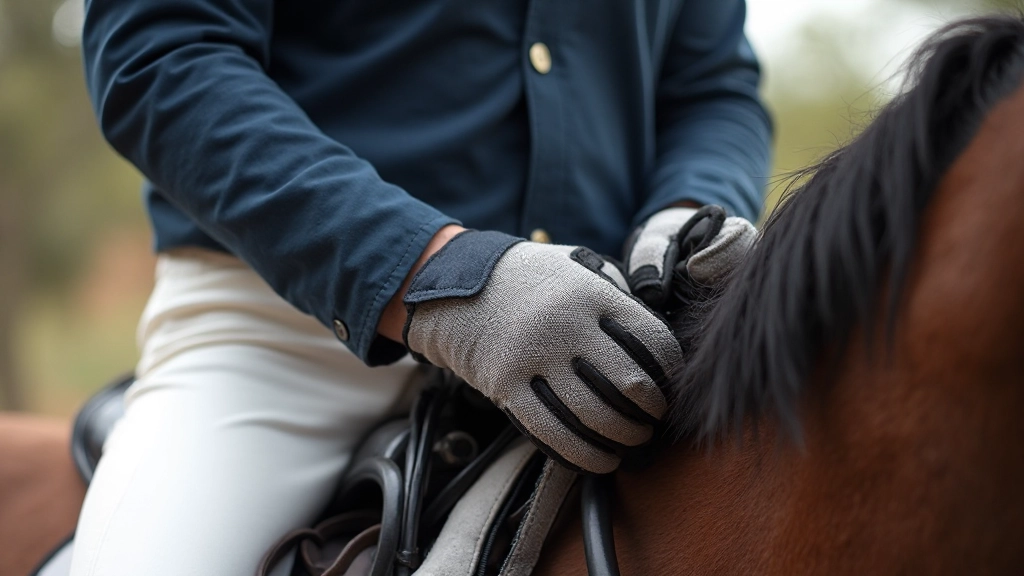 لقطة قريبة من يدي فارس تمسك الأرسان بشكل صحيح مع خط مستقيم من الكوع إلى فم الحصان